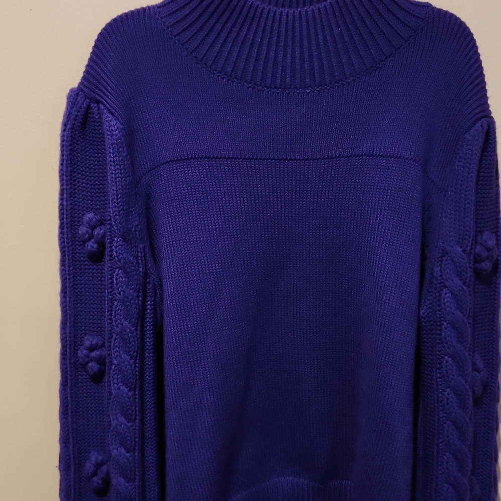 ❤️ ANTHROPOLOGIE MAEVE KIARA TEXTURED MERINO WOOL BLEND SWEATER, PURPLE, SMALL - Picture 5 of 13